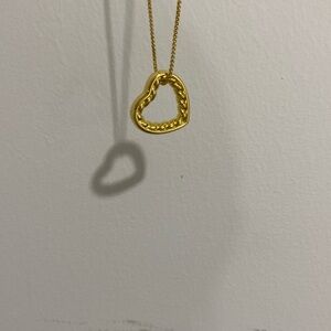 David Yurman 18k Yellow Gold Heart Cable Pendant Necklace